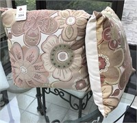 pillow set floral decor sage tan browns rust