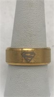 Men’s Superman Goldtone Fashion Band Ring