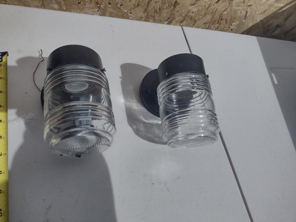 Outdoor Wall Mount Jelly Jar Light Set of 2  lot 4