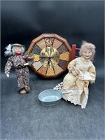 Unique Clock & Old Lady Dolls