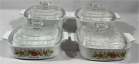 Set of Four Vintage Corning Ware L’Echhalote