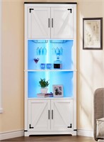 Retail$200 70” Tall Corner Cabinet w/ LED lights