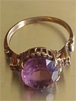 10K Gold Ring with Purple Stone