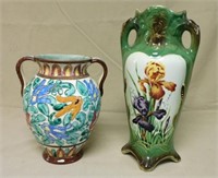 European Floral Ceramic Vases.