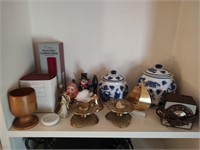 Shelf Full of Decorative Items