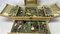 Estate Jewelry Box Full of brooches, rings necklac