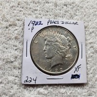 1922P Peace Dollar XF