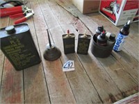 3 MILITARY OIL TINS, OIL CAN, MORE