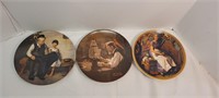 Set of 3 Norman Rockwell Commemorative plates.