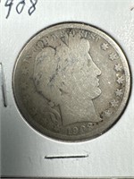 1908 Silver Barber Half-Dollar