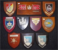 Ten various Military and other wooden plaques