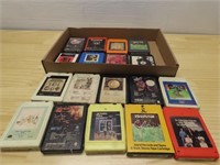 (16)8 track rock music cassette tapes.