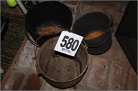 3 Cast Iron Pots