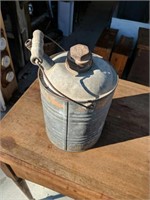Vintage galvanized CRUSE fuel can with handle