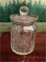 Heavy pinwheel crystal cookie jar