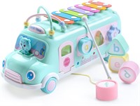 Musical School Bus Toy for Toddlers 1-3 Years