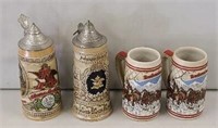 4x- Bud Assorted Steins