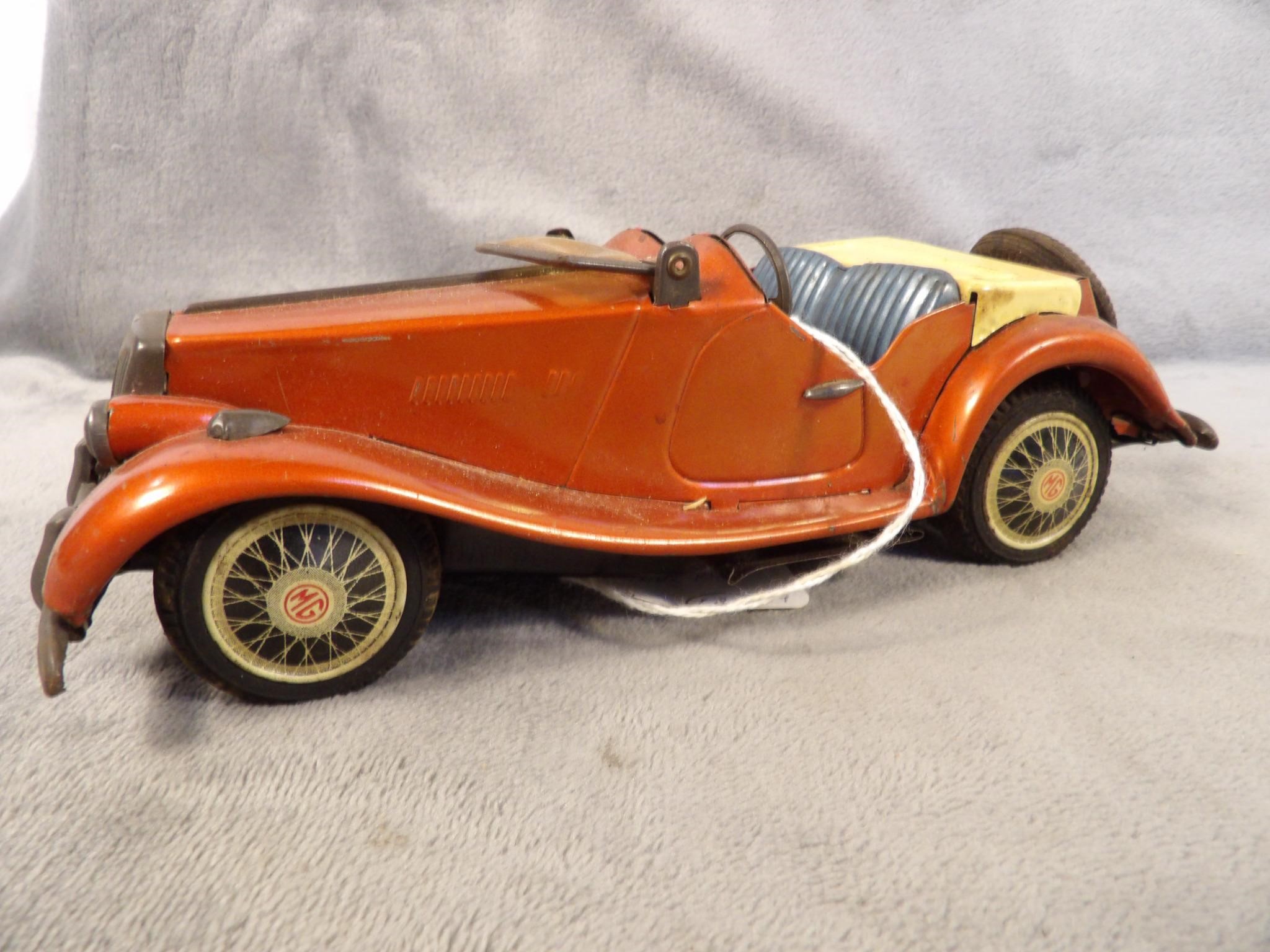 Vintage MG Tin Car Orange