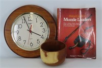 Muzzleloader Books, Clock & Bowl