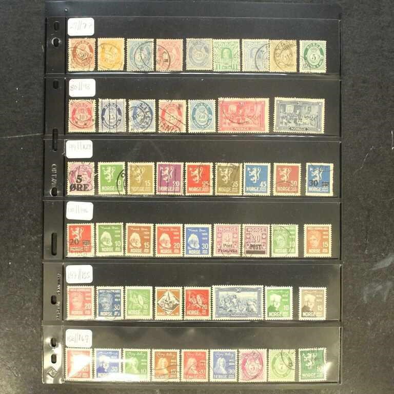 Norway Stamps #27 // 900 mostly Used with some Min