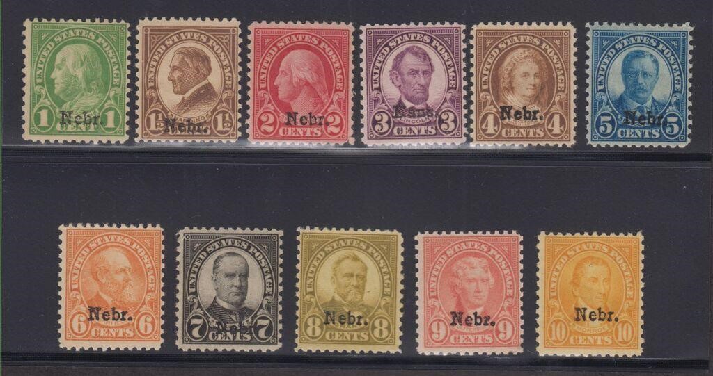 US Stamps #669-679 Mint NH Nebraska complete set o