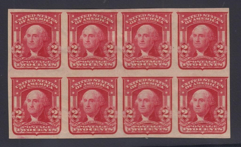 US Stamps #320A Lake 2 Cent Washington Imperforate