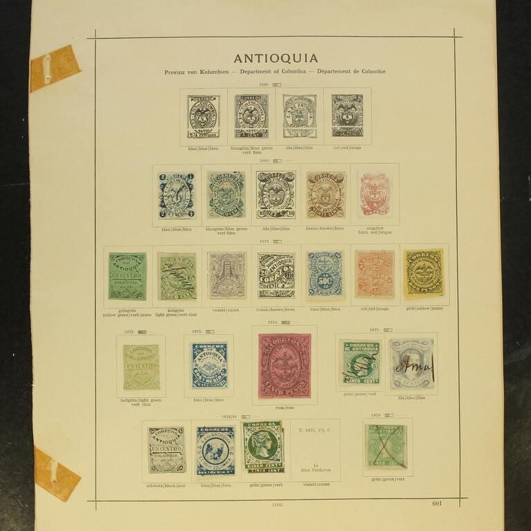 Antioquia Colombia States Stamps Mint Hinged and U
