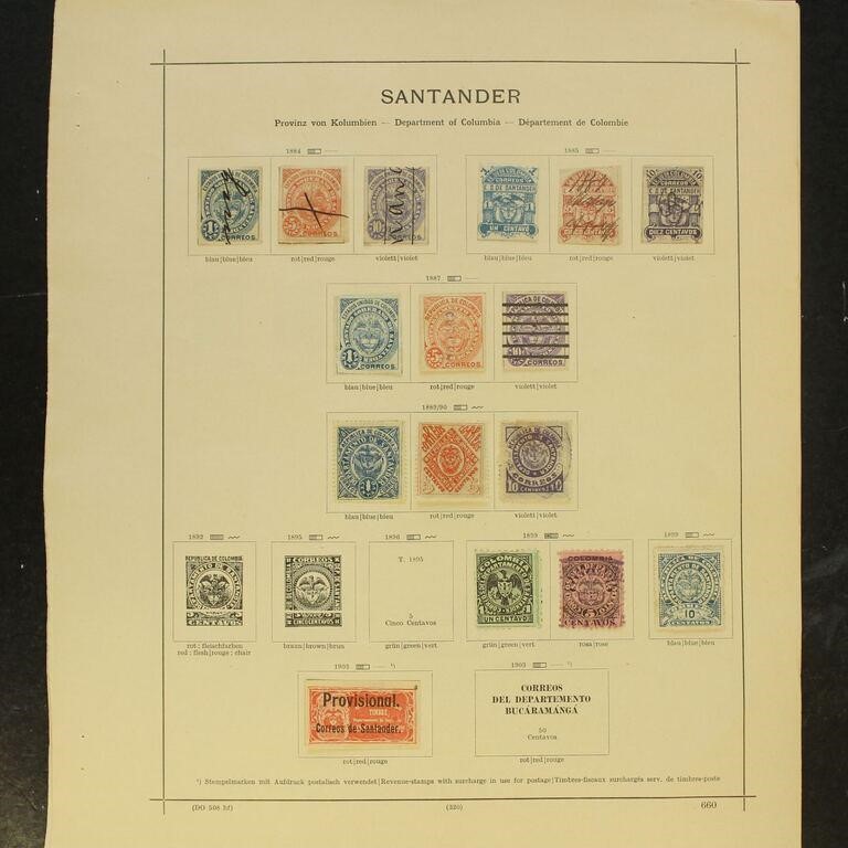 Santander Colombia States Stamps Mint Hinged and U