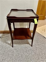 Vintage Side Table w/ Glass Topper