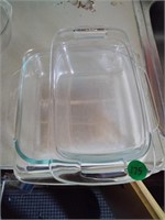 Glass Pyrex Square Bakeware and Pyrex Loaf Pan