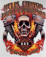 Tin Harley Davidson "Hells Canyon" Sign