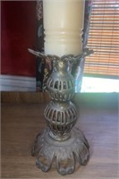 Vintage Brass Reticulated Candle Holder