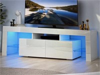 White Modern TV Stand Fits 75”