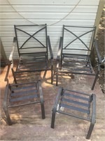 2 patio chairs- has cushions but could use new one