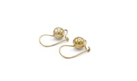 9ct Yellow gold earrings (ball & wire)