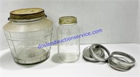 Glass Handled Jar, Mason Jar & Lids