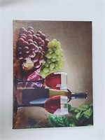 New canvas print, wine and grapes, 15x11.5 inches