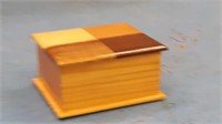 Small handmade wood box 4.25 in x 3.5 in by 2.25