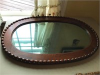 Antique oval mirror 28 n x 19 in