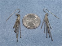 Vtg Sterling Silver Tested Dangle Earrings