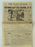 Plain Dealer Browns Victory 12/28/1964