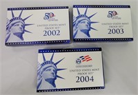 2002 - 2004 U S Mint Proof Sets