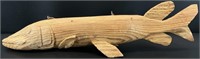 Rustic Hand Carved Wood Fish