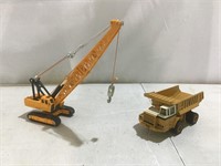 1:87 mini crawler crane, Ertl quarry dump truck