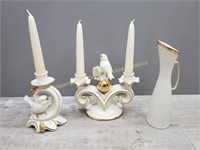 Bird Candlesticks + Jug / Vase - Bavaria