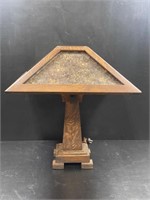 Holland Fumed Dark Oak Table Lamp w/ Mica