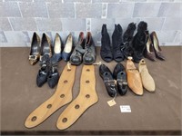 Vintage shoes, boots, shoe molds, etc