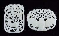 Two Chinese White Stone Carved Pendant