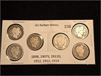 Various Dates Barber Dimes (6)