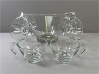 Monogrammed "M" Punch Bowl & Cups